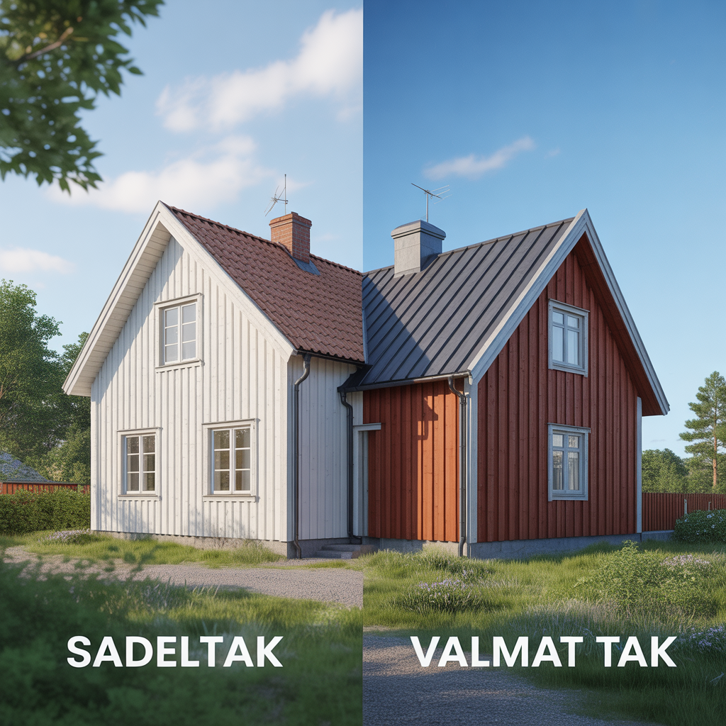 8.Vad skiljer sadeltak fran valmat tak